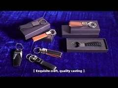 Carro Brand Gift Custom Metal Pu Leather Keychain Car Keychain Chain Key Ring Negócios