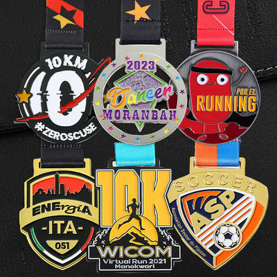 quality Medalha esportiva de metal personalizada 2D 3D Medalhas de prémio de futebol Medalhas de zinco de liga de esmalte factory